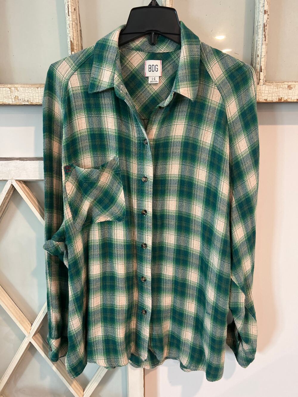 BDG Urban Outfitters size large plaid button down shirt